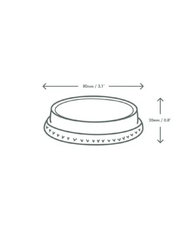 Couvercles plats pleins compostables en PLA Vegware 20 cl (Lot de 1000)