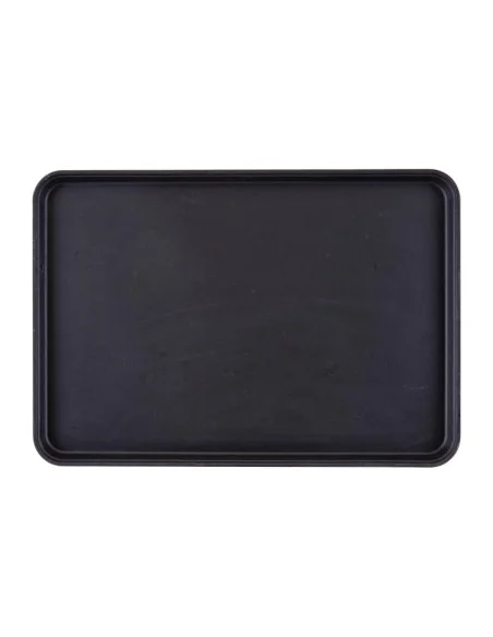 Plateau de service rectangulaire fibre de verre antidérapant Camtread Cambro noir 450x650mm (Lot de 6)