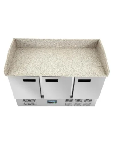 Comptoir de préparation à pizza réfrigéré 3 portes Polar Série G 368L