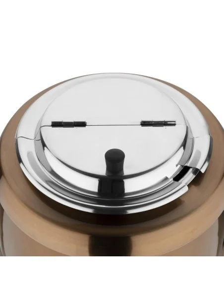 Marmite à soupe Buffalo finition cuivrée