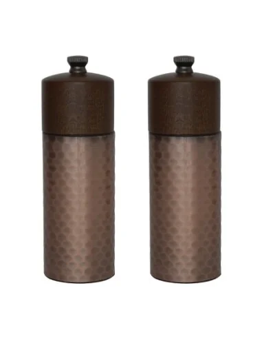 Set moulins à sel et poivre en bois et cuivre Olympia 150mm 