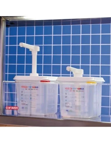 Lot de 2 distributeurs de sauce Araven GN 1/6 transparents 2.6L