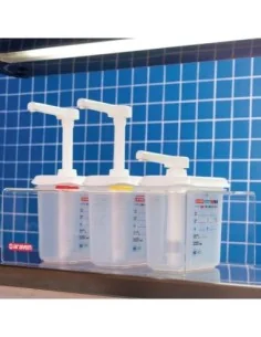 Lot de 3 distributeurs de sauce Araven GN 1/9 transparents 1,5L 2