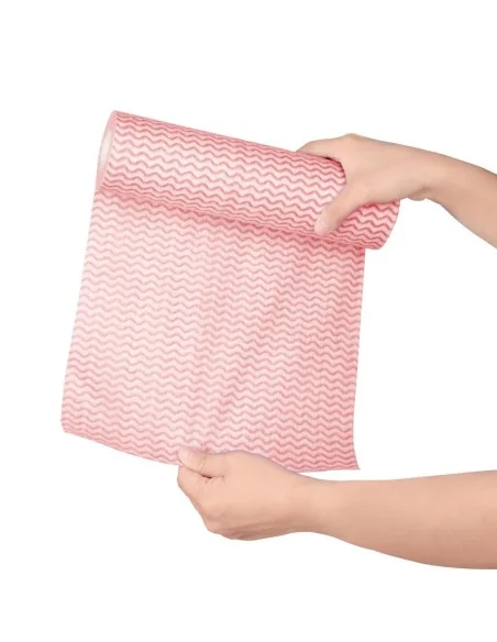 Chiffons non tissés Jantex rouges (rouleau de 100 chiffons)