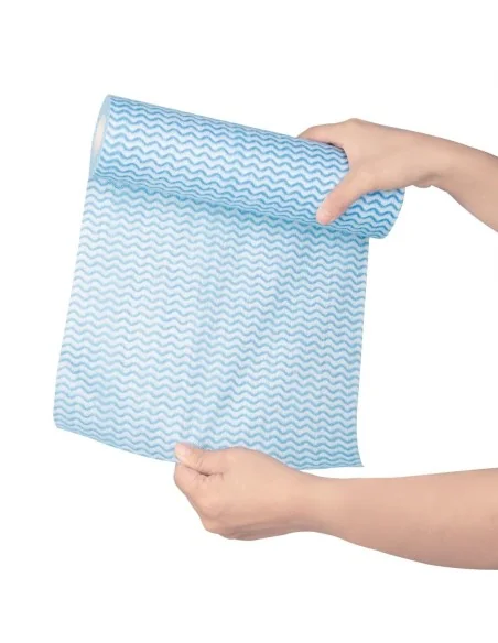 Chiffons non tissés Jantex bleus (rouleau de 100 chiffons)