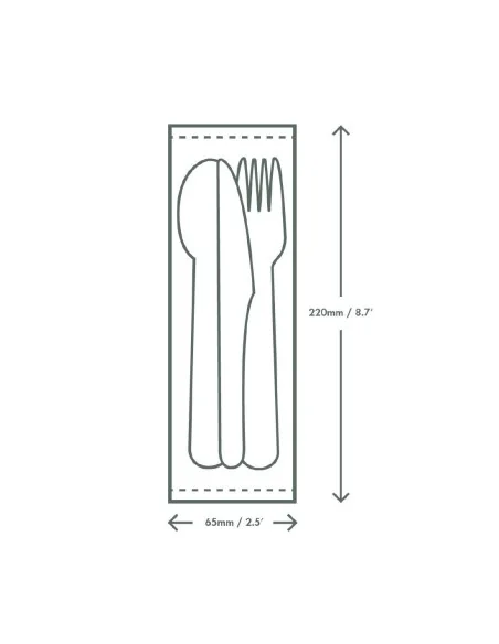 Set de couverts en papier compostables Vegware 4 en1
