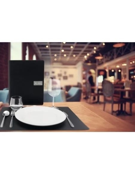 Set de table en cuir recyclé brut Securit Leather noir