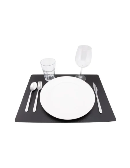 Set de table en cuir recyclé brut Securit Leather noir