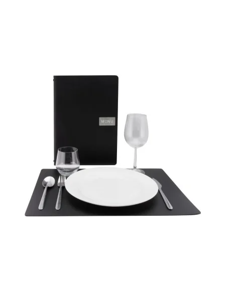 Set de table en cuir recyclé brut Securit Leather noir