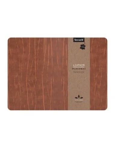 Set de table en cuir recyclé Securit Leather marron