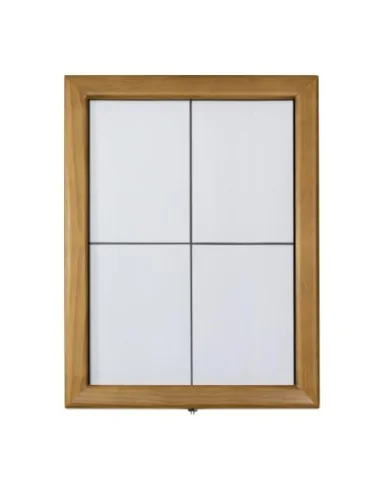 Porte-menu mural à LED blanches en teck Securit 4xA4 