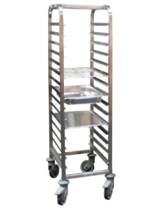 ECHELLE DEMONTABLE INOX GN1/1. 15 NIVEAUX AVEC BUTEES....