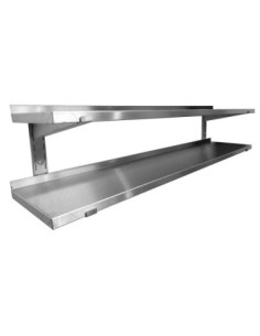 ETAGERE MURALE INOX 304 PLEINE S/2 CREMAILLERES 2 NIVEAUX...