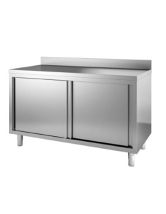 MEUBLE BAS INOX ADOSSE. P. COULISSANTES DOUBLEES L (en...