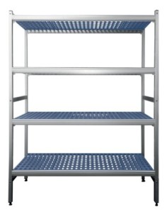 RAYONNAGE ALUMINIUM ECO 4 NIVEAUX. CLAYETTES...