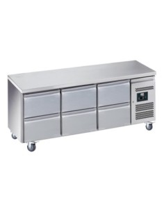 DESSERTE REFRIGEREE INOX CENTRALE -2/+8°C  3X2 TIROIRS....