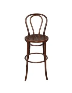 Tabouret haut bistro en bois courbé Fameg noyer 2
