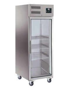 ARMOIRE REFRIGEREE INOX. 1 PORTE VITREE. -18/-22°C...