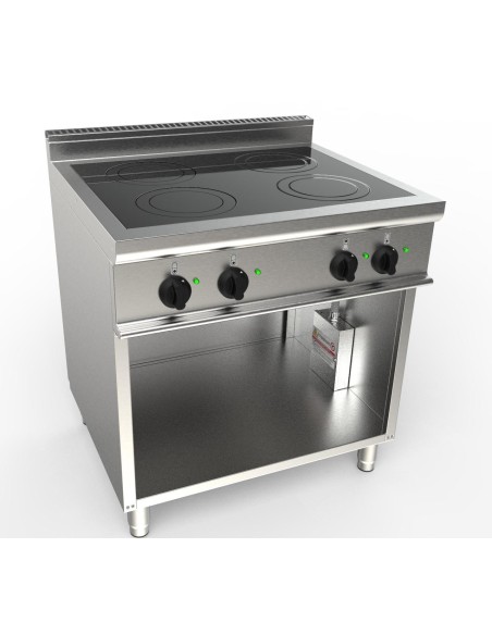 FOURNEAU ELECTRIQUE VITROCERAMIQUE SUR PLACARD OUVERT 4 PLAQUES 4X2.5 KW Fourni avec câble électrique. sans prise Puissance (en