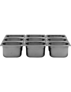 BAC GASTRO INOX GN1/9 P-65  L (en mm) : 176 - P (en mm) :...