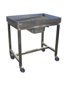 CHARIOT DE DESSOUVIDAGE INOX. 4 ROUES Ø100 MM CHAPES...