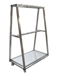 CHARIOT DETAILLAGE INOX 304. 2 NIVEAUX DE BARRE A DENTS....