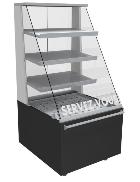 TOUR DE PRESENTATION POULETS LS AVEC AUTOCOLLANT SERVEZ-VOUS - 30 POULETS - CHAUFFANT 120°C VITRINE POUR LA VENTE DE POULETS SOU