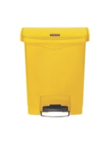 Poubelle à pédale frontale large Slim Jim Step-On Rubbermaid jaune 30L