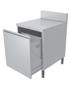 MEUBLE POUBELLE DESSUS INOX + DOSSERET 150X50MM POUBELLE...