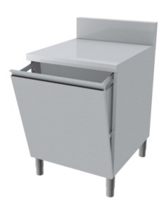 MEUBLE POUBELLE DESSUS INOX + DOSSERET 150X50MM POUBELLE...