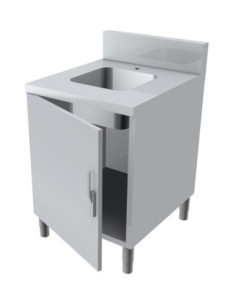 MEUBLE LAVE-MAINS + DOSSERET 150X50MM 1 PORTE BATTANTE...