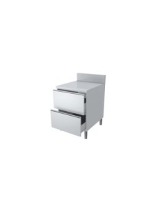 MEUBLE TIROIRS DESSUS INOX + DOSSERET 150X50MM DESSUS...