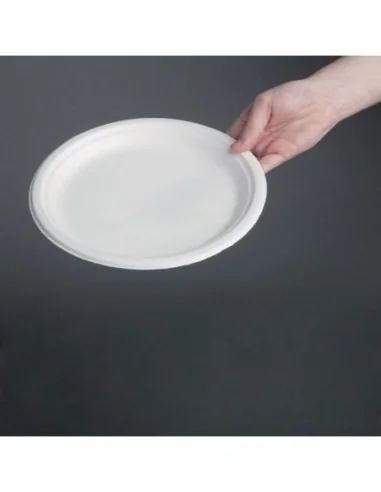 Assiettes en bagasse compostables Fiesta Compostable 26 cm (x50)