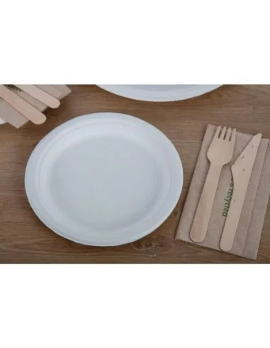 Assiettes en bagasse compostables Fiesta Compostable 17,9 cm (x50)