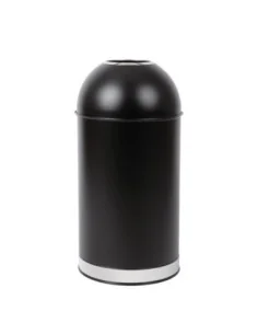 Poubelle dôme ouverte en acier Bolero noire 40L