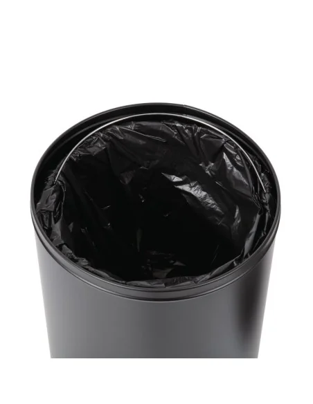 Poubelle dôme ouverte en acier Bolero noire 40L