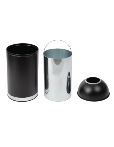 Poubelle dôme ouverte en acier Bolero noire 40L