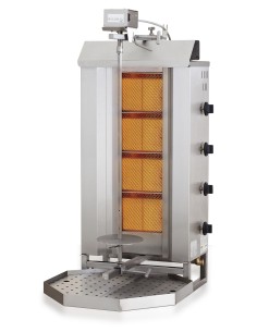GYROS GRILL DE GAZ MOTEUR AU-DESSUS 4 ZONES DE CHAUFFAGE