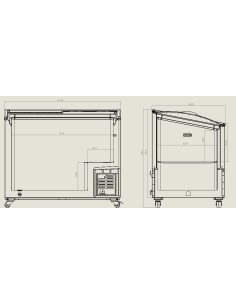 CONGÉLATEUR BAHUT COUVERCLE EN VERRE 297 L 2