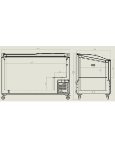 CONGÉLATEUR BAHUT COUVERCLE EN VERRE 397 L 2