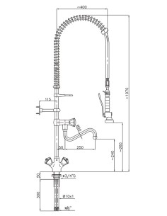 PRÉ DOUCHE DE RINÇAGE AVEC 1-TROU 2
