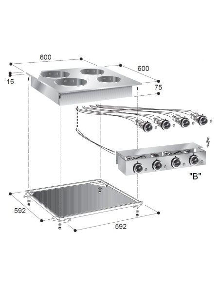 CUISINIÈRE ÉL. 4 PL.