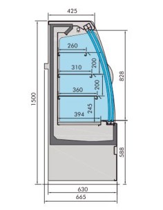 VITRINE RÉFRIGÉRÉE NOAH AVEC PORTES COULISSANTES 1.9 2