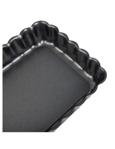 Moule à tarte rectangulaire antiadhésif avec fond amovible De Buyer 36cm