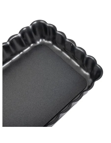 Moule à tarte rectangulaire antiadhésif avec fond amovible De Buyer 36cm