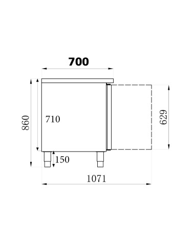 700 TABLE RÉFRIGÉRÉE PLONGE 2 PORTES