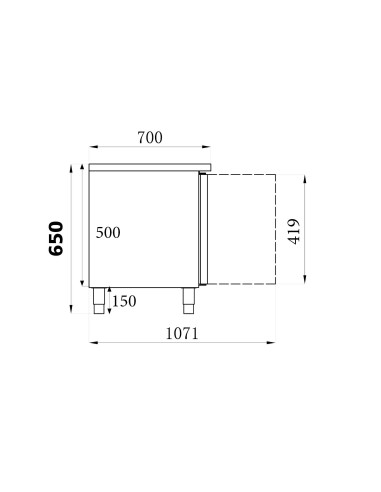 TABLE RÉFRIGÉRÉE 650 HAUTE 4 PORTES