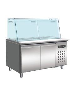 700 TABLE RÉFRIGÉRÉE AVEC VERRE 2 PORTES3X 1/1 + 3X 1/6...