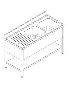 700 BLOC-ÉVIER ÉTAGÈRE DÉMONTABLE 1 À DROITE 1600 2