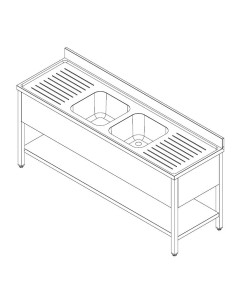 700 BLOC-ÉVIER ÉTAGÈRE DÉMONTABLE 2 CENTRE 2400 2